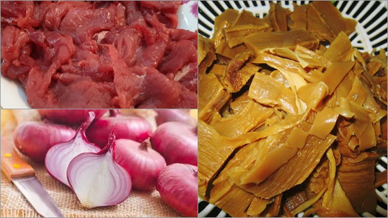 Nguyên liệu món ăn 2 cách làm thịt bò xào măng tươi và măng khô