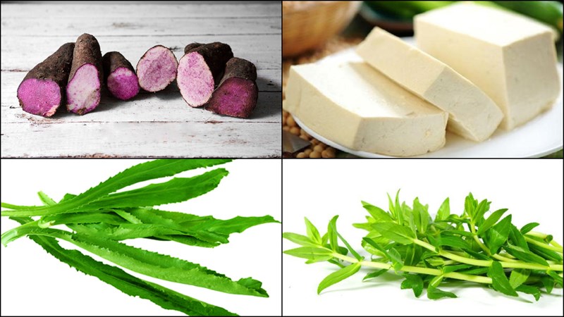 Nguyên liệu món ăn canh khoai mỡ chay