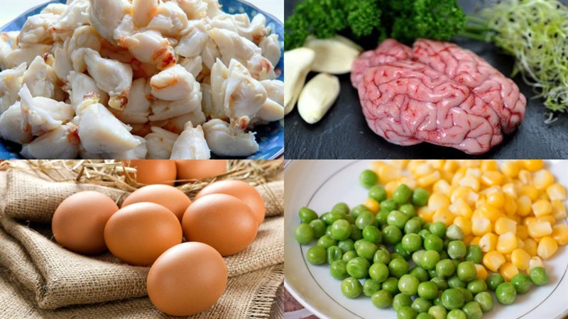 Nguyên liệu món ăn súp cua óc heo