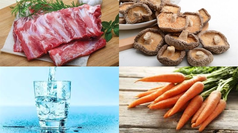 Nguyên liệu món ăn bò hầm nấm đông cô