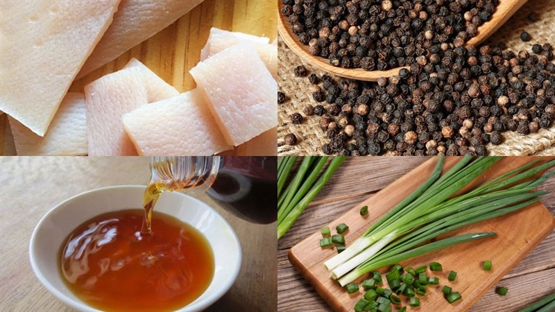 Nguyên liệu món ăn da heo kho tiêu