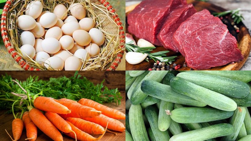 Nguyên liệu món ăn trứng cuộn thịt bò rau củ