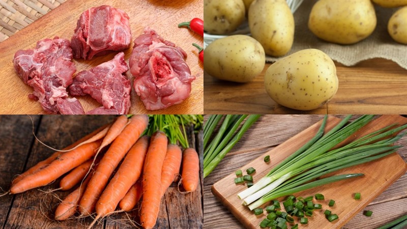 Nguyên liệu món ăn canh xương hầm khoai tây
