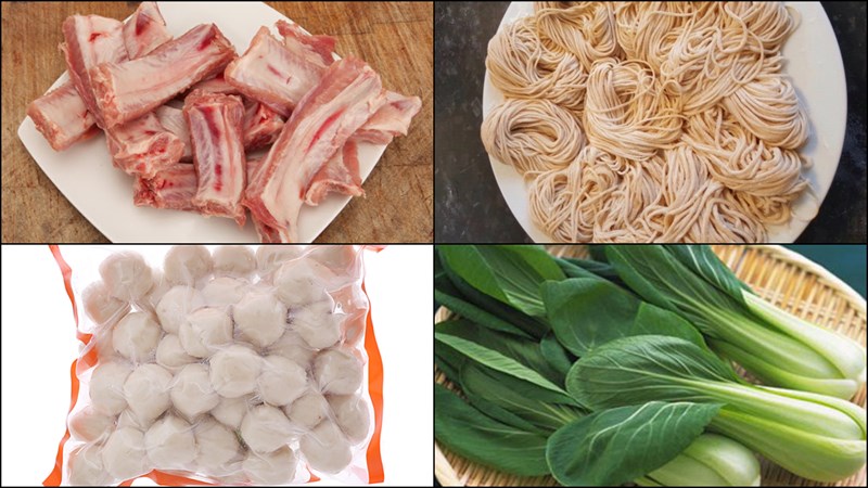 Nguyên liệu món ăn mì cá viên cà ri