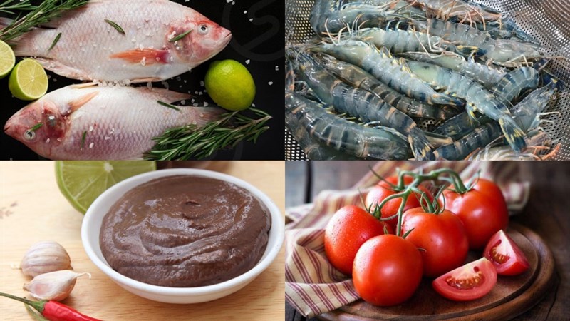Nguyên liệu món ăn lẩu mắm ruốc