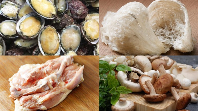 Nguyên liệu món ăn 2 cách nấu súp tổ yến ghẹ và bào ngư