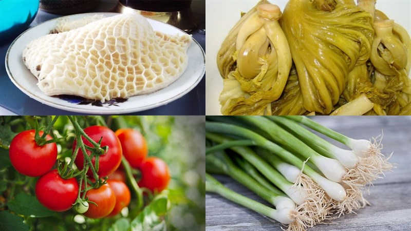 Nguyên liệu món ăn sách bò xào dưa chua