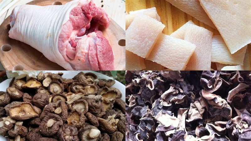 Nguyên liệu món ăn thịt đông chân giò bằng nồi áp suất