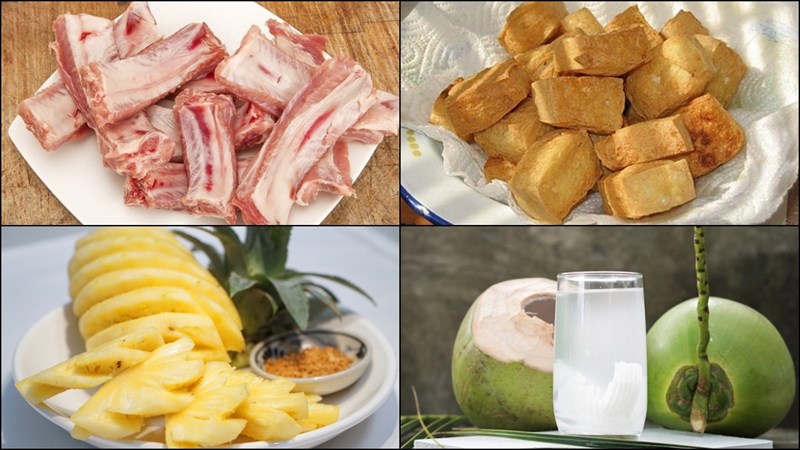 Nguyên liệu món ăn sườn kho coca và sườn kho đậu hũ