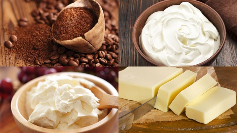 Nguyên liệu món ăn cheesecake cà phê