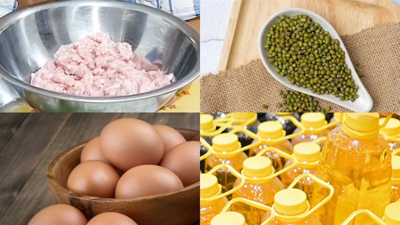 Nguyên liệu món ăn chả đậu xanh thịt viên
