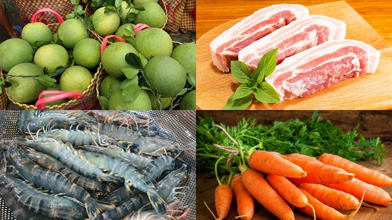 Nguyên liệu món ăn gỏi bưởi tôm thịt