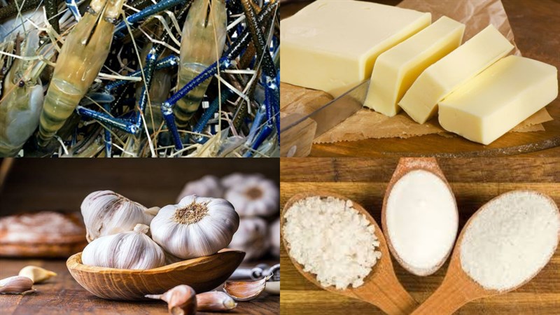 Nguyên liệu món ăn tôm càng xanh sốt bơ tỏi