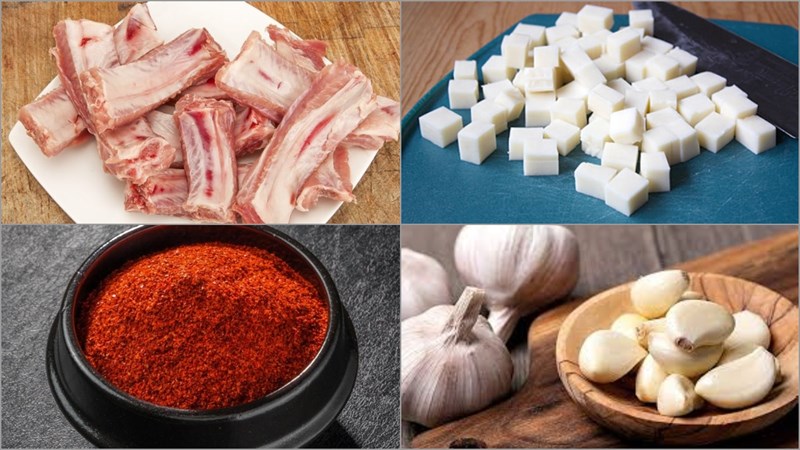 Nguyên liệu món ăn sườn nướng phô mai hàn quốc