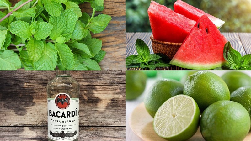 Nguyên liệu món ăn mojito dưa hấu