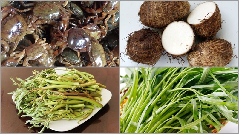 Nguyên liệu món ăn 3 cách nấu canh cua rau nhút, nấm rơm và nấu mẻ
