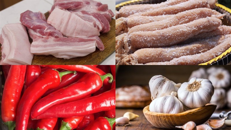 Nguyên liệu món ăn thịt kho củ cải muối