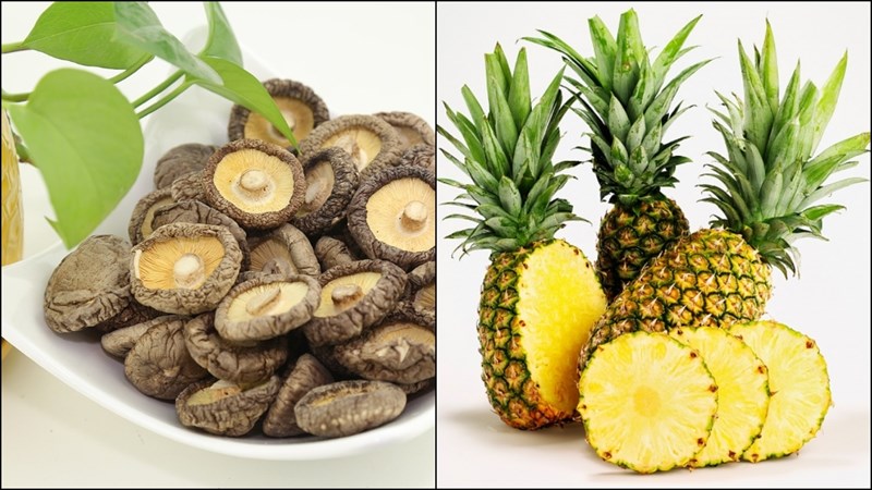 Nguyên liệu món ăn 2 cách kho nấm đông cô với thơm và sả