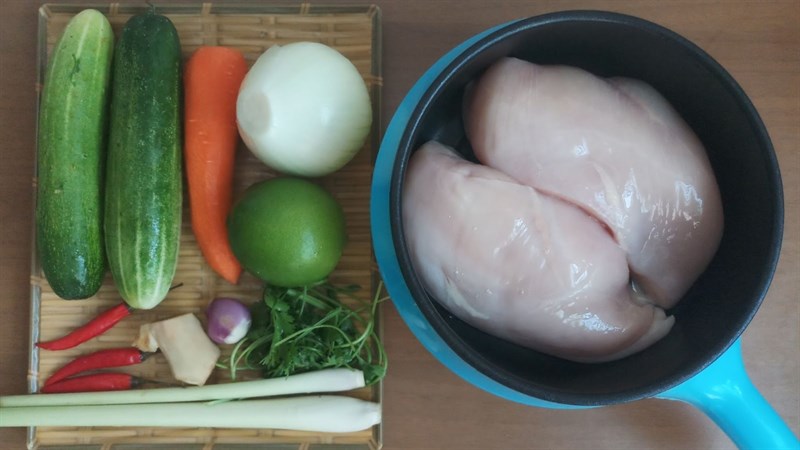 Nguyên liệu món ăn gỏi ức gà
