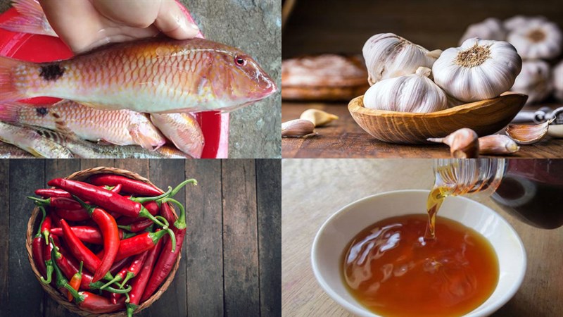 Nguyên liệu món ăn cá phèn chiên mắm tỏi ớt