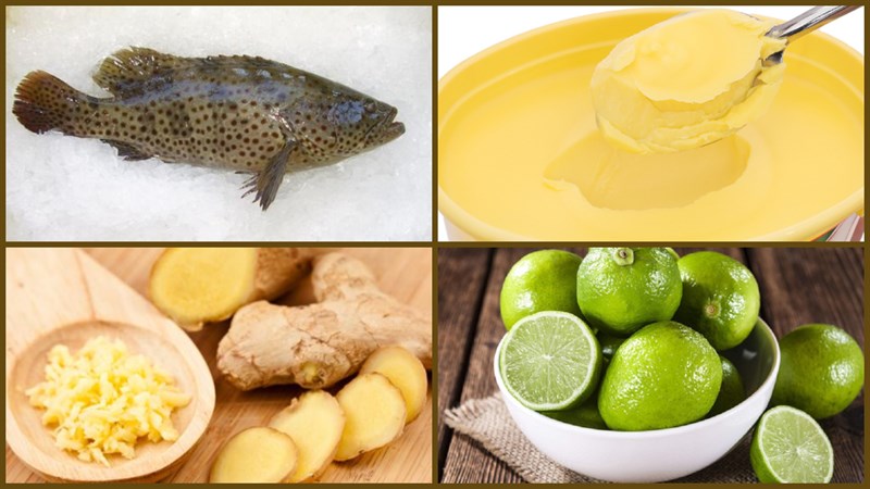 Nguyên liệu món ăn cá mú nướng bơ chanh, cá mú nướng giấy bạc