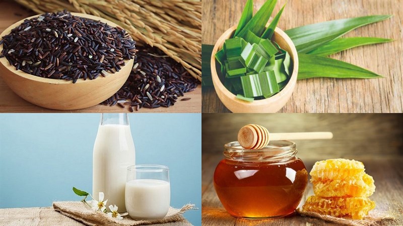 Nguyên liệu món ăn sữa nếp cẩm