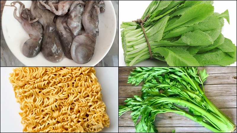 Nguyên liệu món ăn 3 cách làm mì xào rau cải