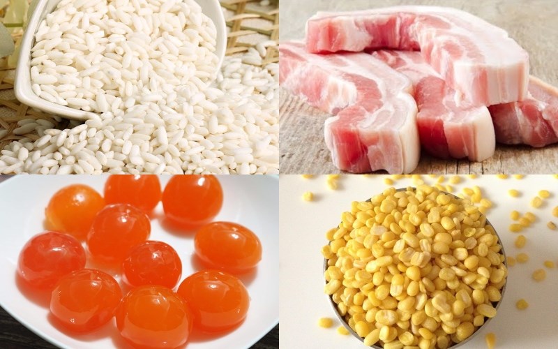 Nguyên liệu món ăn bánh tét trứng muối