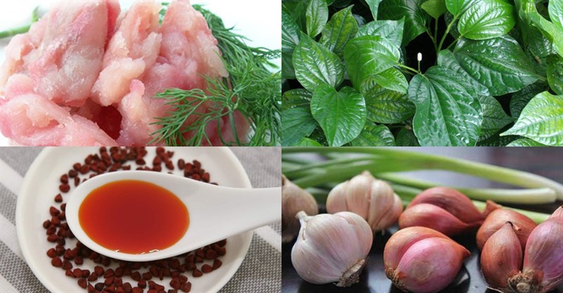 Nguyên liệu món ăn chả cá nướng nghệ và lá lốt