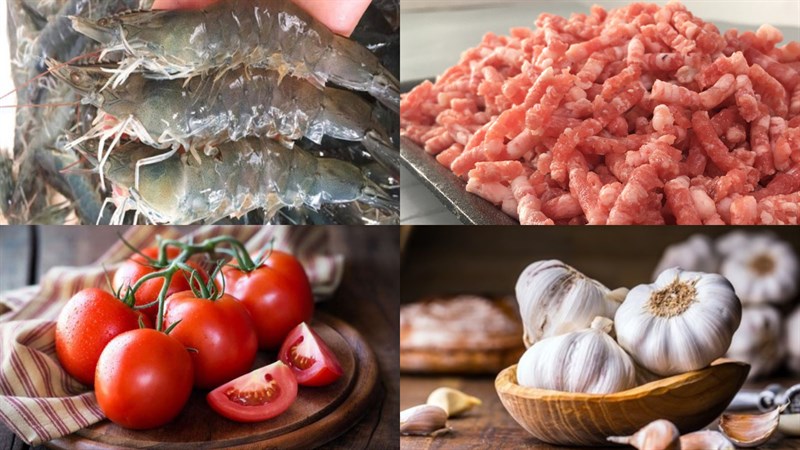Nguyên liệu món ăn xíu mại tôm thịt