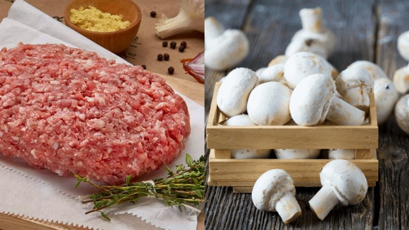 Nguyên liệu món ăn nấm mỡ nhồi thịt kho