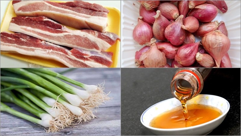 Nguyên liệu món ăn thịt kho quẹt