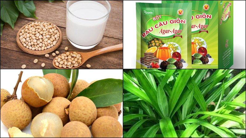 Nguyên liệu món ăn pudding nhãn sữa đậu nành