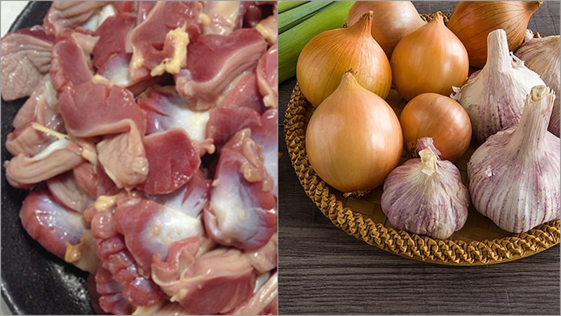 Nguyên liệu món ăn 2 cách làm mề gà xào cay và mề gà xào cà chua