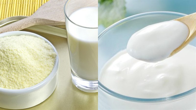 Nguyên liệu món ăn sữa chua cho bé ăn dặm