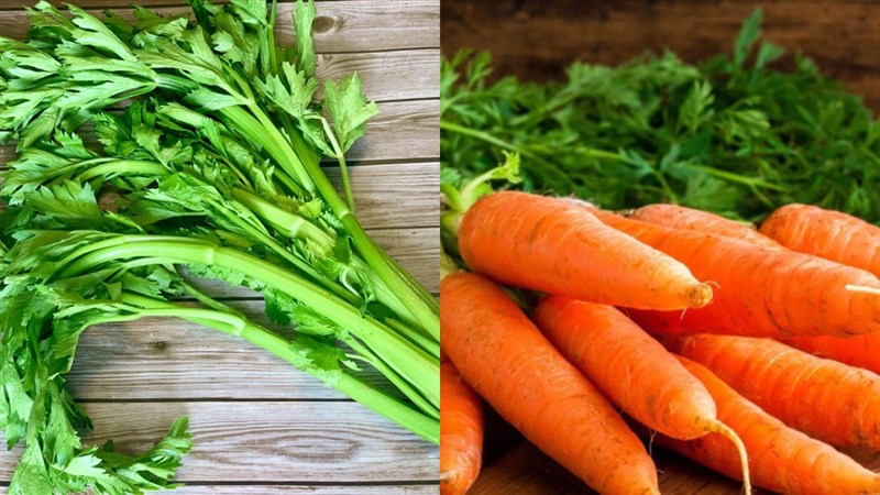 Nguyên liệu món ăn nước ép cần tây cà rốt