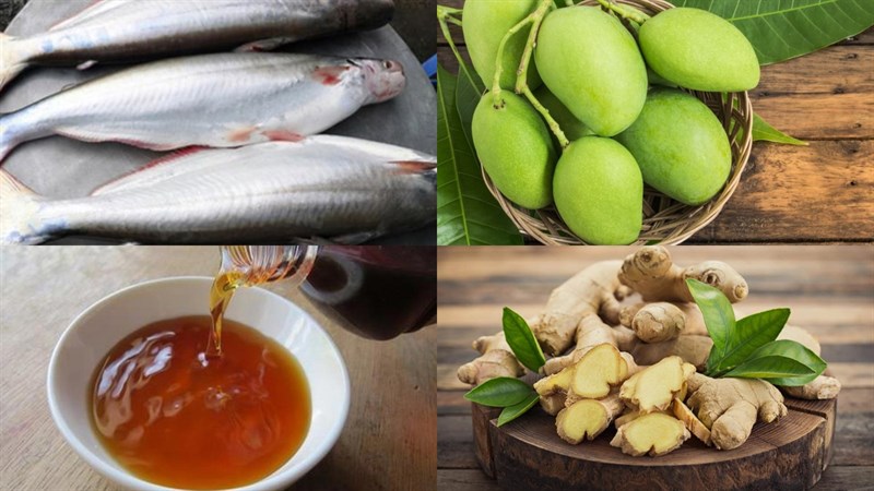Nguyên liệu món ăn cá bông lau chiên giòn chấm mắm gừng
