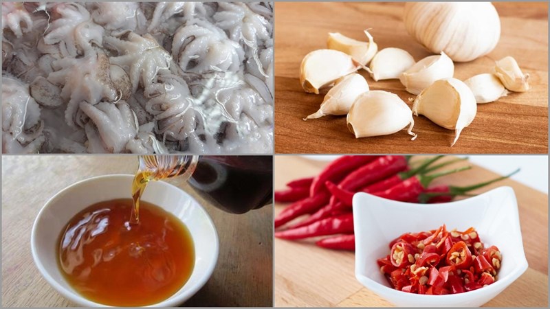 Nguyên liệu món ăn 2 cách làm bạch tuộc chiên nước mắm và mắm me