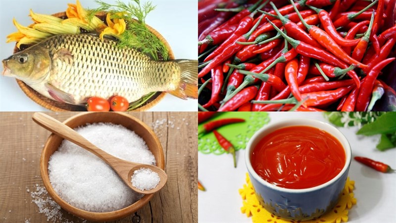 Nguyên liệu món ăn cá chép giòn nướng muối ớt