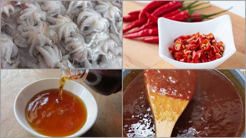 Nguyên liệu món ăn 2 cách làm bạch tuộc chiên nước mắm và mắm me