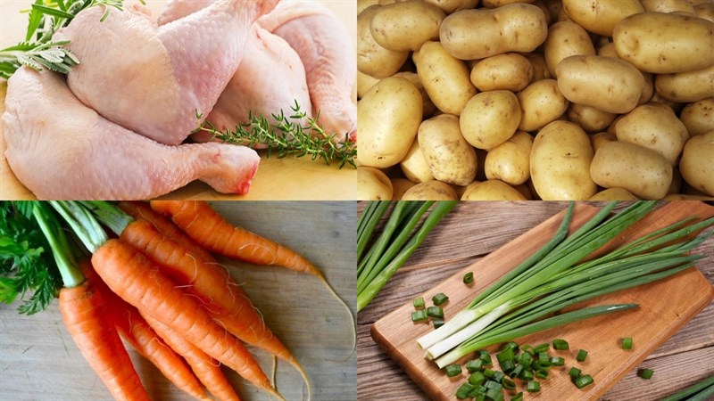 Nguyên liệu món ăn gà hầm khoai tây