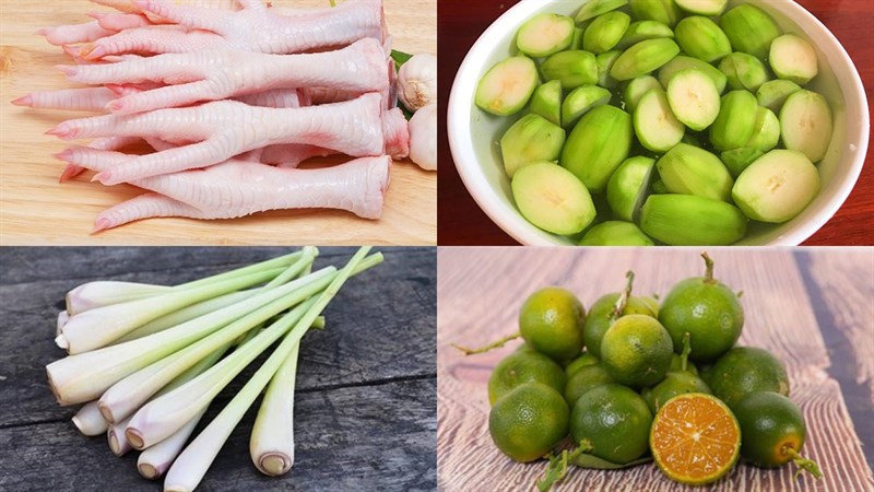 Nguyên liệu món ăn 2 cách làm chân gà sốt thái