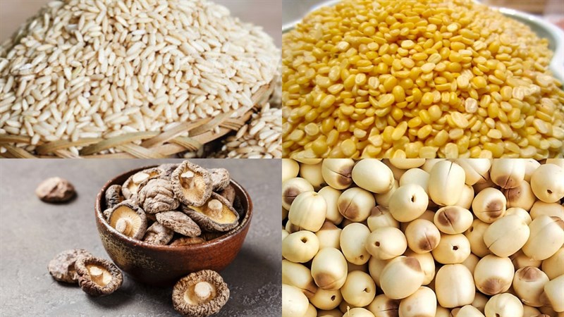 Nguyên liệu món ăn bánh chưng gạo nếp lứt (ít calo), bánh chưng gạo nếp lứt