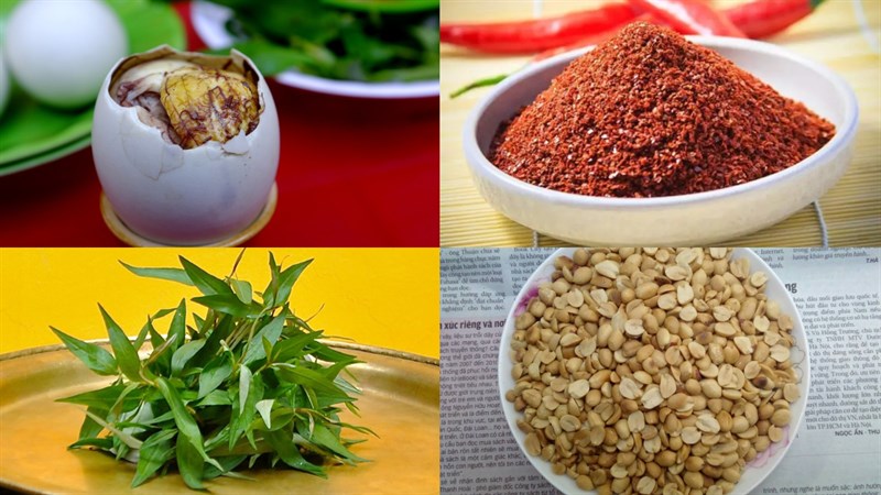 Nguyên liệu món ăn hột vịt lộn nướng