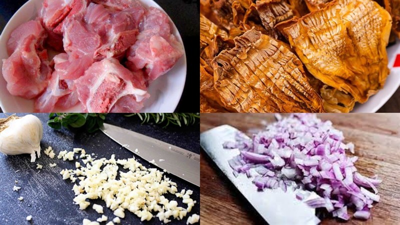 Nguyên liệu món ăn canh măng khô nấu xương
