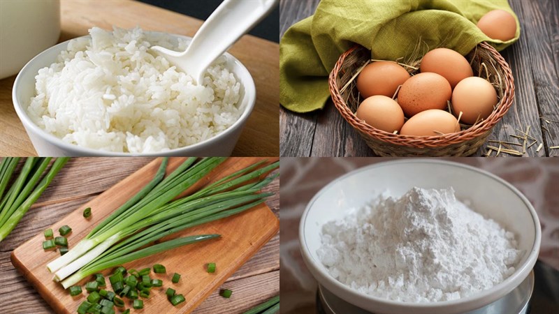 Nguyên liệu món ăn bột chiên từ cơm nguội