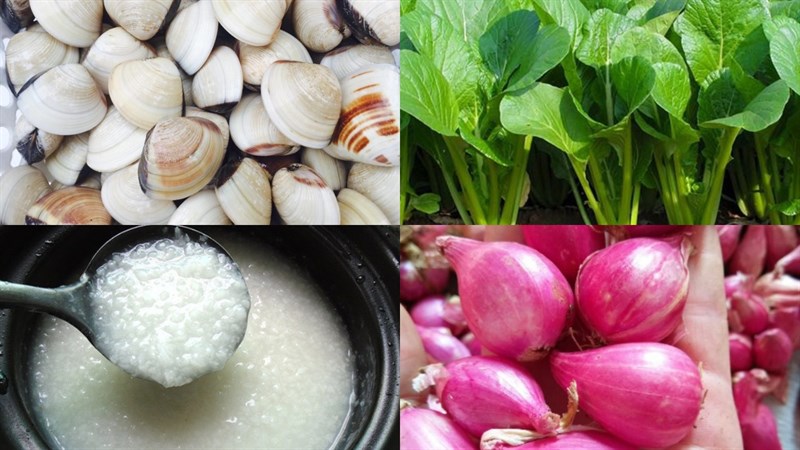 Nguyên liệu món ăn cháo nghêu cho bé ăn dặm