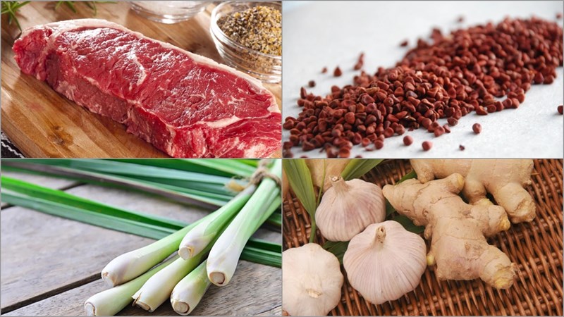 Nguyên liệu món ăn 2 cách làm thịt bò kho tàu và kho ngũ vị