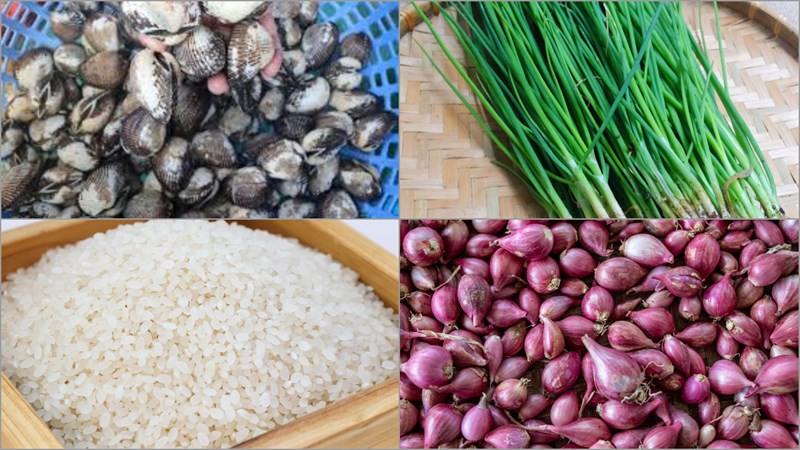Nguyên liệu món ăn cháo sò lông, cháo sò lông hạt sen
