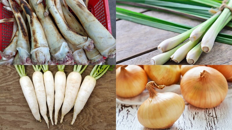 Nguyên liệu món ăn đuôi bò hầm sả, đuôi bò hầm sả với đu đủ
